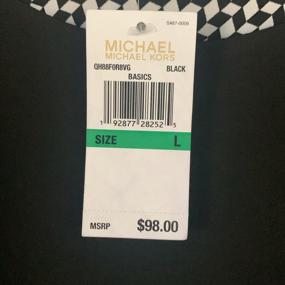 Michael Kors women’s black long sleeve dress with whiteblack checked details NWT - Picture 5 of 11